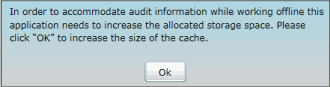IAP - Offline  - Increase Cache Size Message