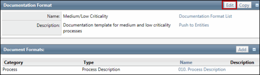 Document Formats - Edit button