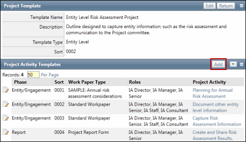 Audit Activity Templates