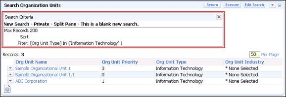 Search - Org Units